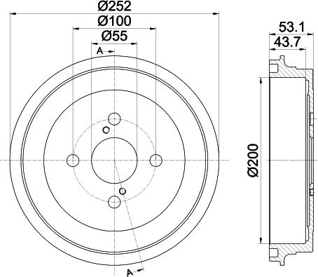 HELLA 8DT 355 301-901 - Спирачен барабан vvparts.bg