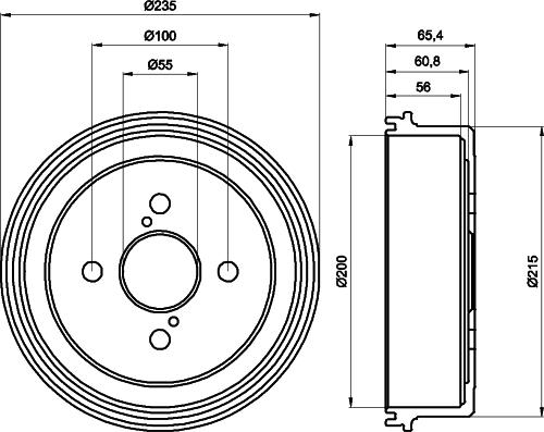 HELLA 8DT 355 301-501 - Спирачен барабан vvparts.bg