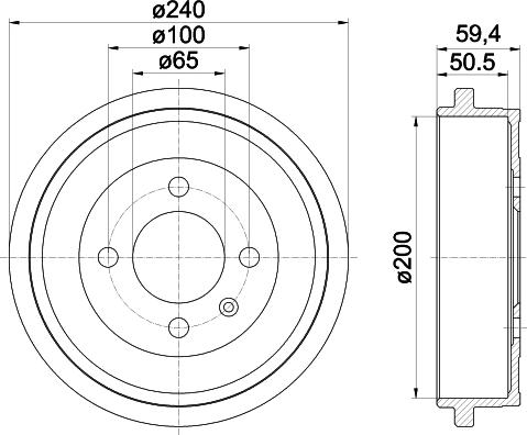 HELLA 8DT 355 301-571 - Спирачен барабан vvparts.bg