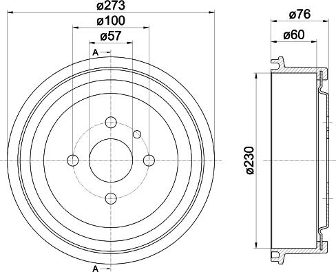 HELLA 8DT 355 301-191 - Спирачен барабан vvparts.bg