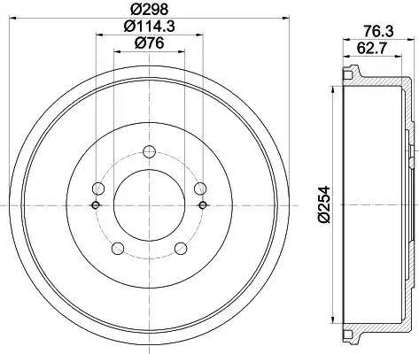 HELLA 8DT 355 301-861 - Спирачен барабан vvparts.bg