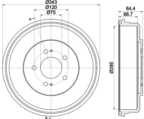 HELLA 8DT 355 301-871 - Спирачен барабан vvparts.bg