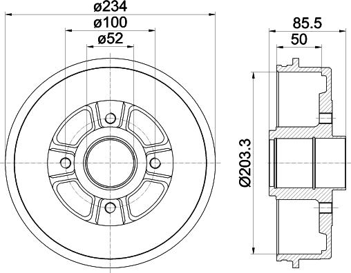 HELLA 8DT 355 301-391 - Спирачен барабан vvparts.bg