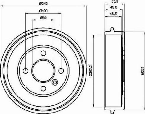 HELLA 8DT 355 301-341 - Спирачен барабан vvparts.bg