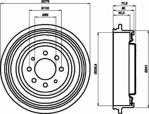 HELLA 8DT 355 301-271 - Спирачен барабан vvparts.bg