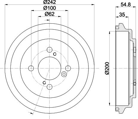 HELLA 8DT 355 303-291 - Спирачен барабан vvparts.bg