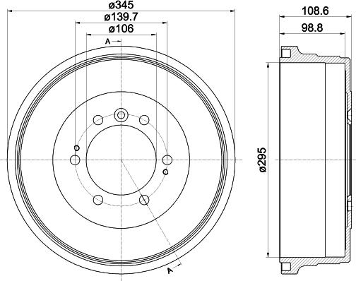 HELLA 8DT 355 302-921 - Спирачен барабан vvparts.bg