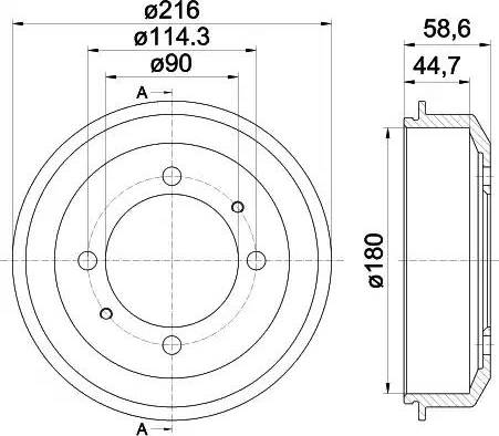 HELLA 8DT 355 302-461 - Спирачен барабан vvparts.bg