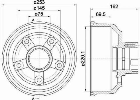 HELLA 8DT 355 302-411 - Спирачен барабан vvparts.bg