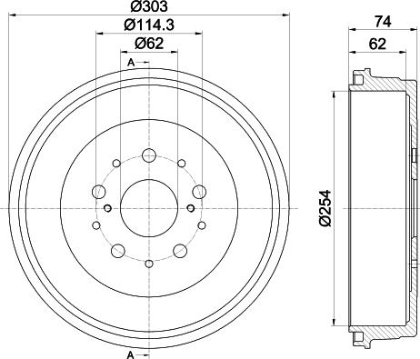 HELLA 8DT 355 302-511 - Спирачен барабан vvparts.bg