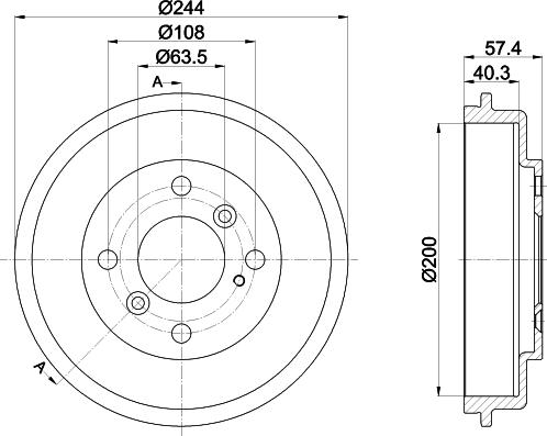 HELLA 8DT 355 302-631 - Спирачен барабан vvparts.bg