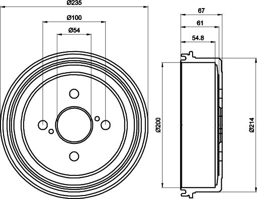 HELLA 8DT 355 302-161 - Спирачен барабан vvparts.bg