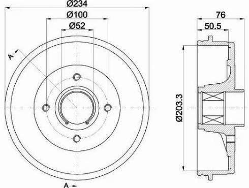 HELLA 8DT 355 302-831 - Спирачен барабан vvparts.bg