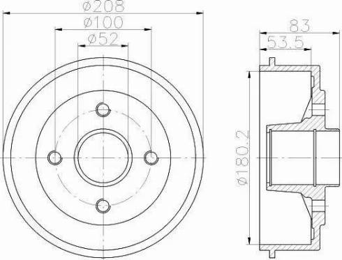 HELLA 8DT 355 302-231 - Спирачен барабан vvparts.bg