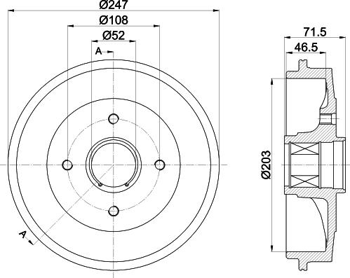 HELLA 8DT 355 302-791 - Спирачен барабан vvparts.bg