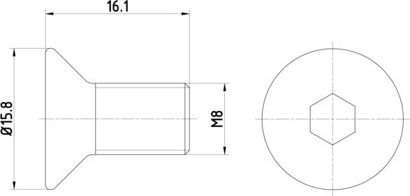 HELLA 8DZ 355 209-061 - Винт, спирачен диск vvparts.bg