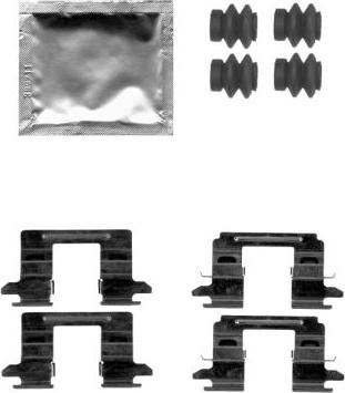 HELLA 8DZ 355 205-201 - Комплект принадлежности, дискови накладки vvparts.bg