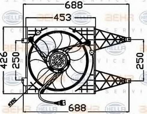 HELLA 8EW 351 042-551 - Вентилатор, охлаждане на двигателя vvparts.bg