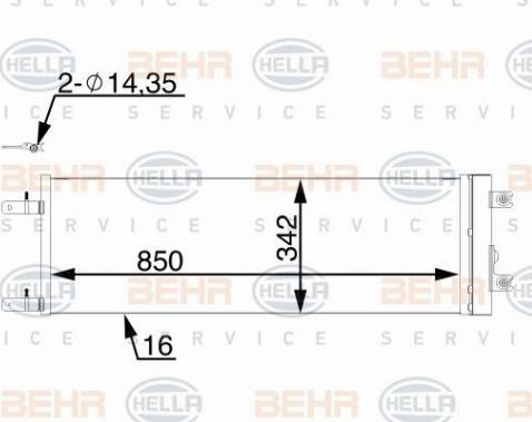 HELLA 8FC 351 009-464 - Кондензатор, климатизация vvparts.bg