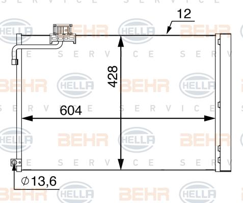 HELLA 8FC 351 005-464 - Кондензатор, климатизация vvparts.bg