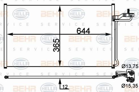 HELLA 8FC 351 001-734 - Кондензатор, климатизация vvparts.bg