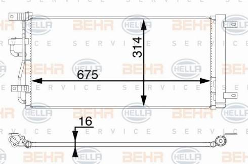 HELLA 8FC 351 008-364 - Кондензатор, климатизация vvparts.bg