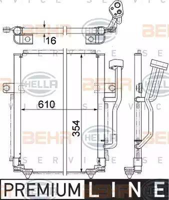 HELLA 8FC 351 036-661 - Кондензатор, климатизация vvparts.bg