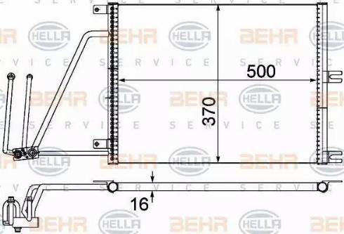 HELLA 8FC 351 037-634 - Кондензатор, климатизация vvparts.bg