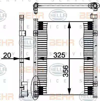 HELLA 8FC 351 037-021 - Кондензатор, климатизация vvparts.bg