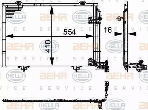 HELLA 8FC 351 037-334 - Кондензатор, климатизация vvparts.bg