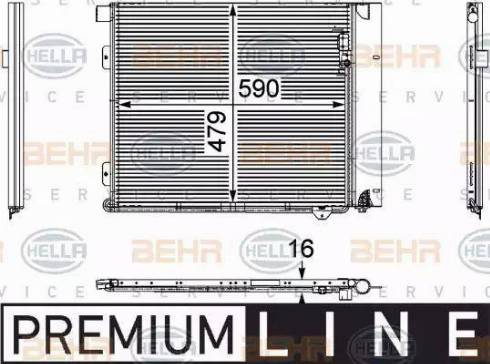 HELLA 8FC 351 029-371 - Кондензатор, климатизация vvparts.bg