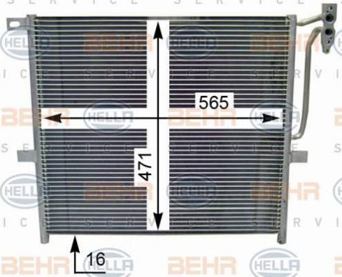 HELLA 8FC 351 344-124 - Кондензатор, климатизация vvparts.bg