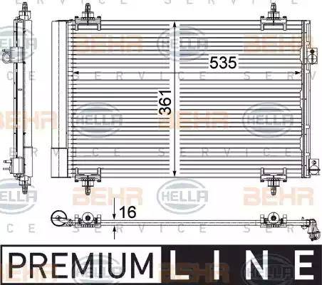 HELLA 8FC 351 309-351 - Кондензатор, климатизация vvparts.bg