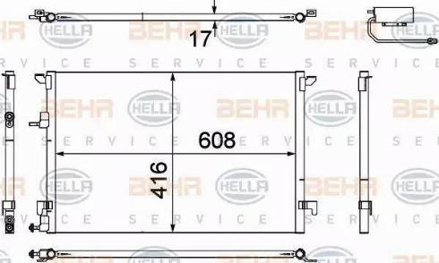 HELLA 8FC 351 304-471 - Кондензатор, климатизация vvparts.bg