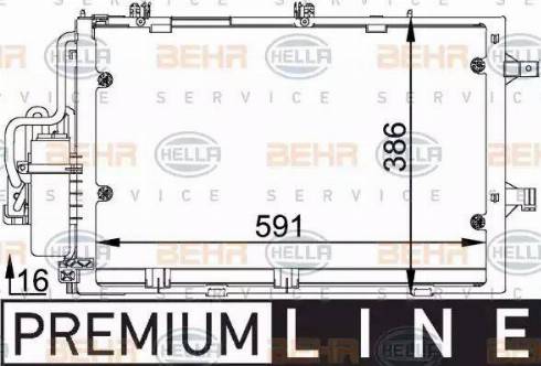 HELLA 8FC 351 300-601 - Кондензатор, климатизация vvparts.bg