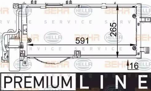 HELLA 8FC 351 300-611 - Кондензатор, климатизация vvparts.bg