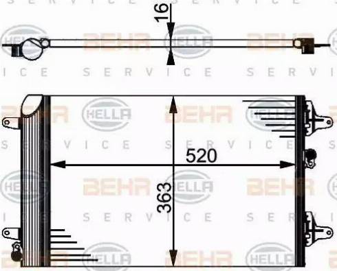 HELLA 8FC 351 301-524 - Кондензатор, климатизация vvparts.bg