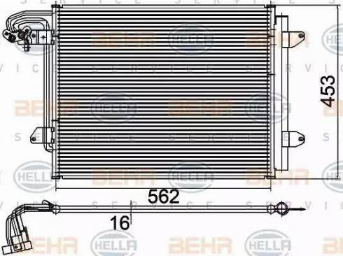 HELLA 8FC 351 301-054 - Кондензатор, климатизация vvparts.bg