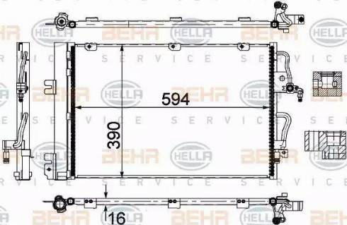 HELLA 8FC 351 301-764 - Кондензатор, климатизация vvparts.bg