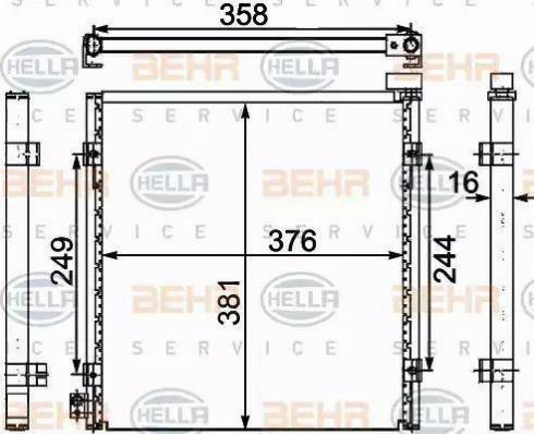 HELLA 8FC 351 303-751 - Кондензатор, климатизация vvparts.bg