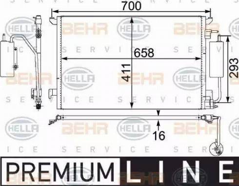 HELLA 8FC 351 302-591 - Кондензатор, климатизация vvparts.bg