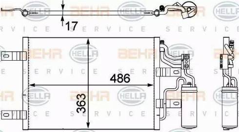 HELLA 8FC 351 302-551 - Кондензатор, климатизация vvparts.bg