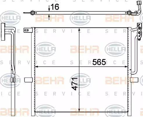 HELLA 8FC 351 302-581 - Кондензатор, климатизация vvparts.bg