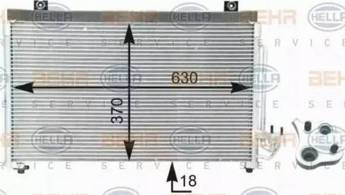 HELLA 8FC 351 302-781 - Кондензатор, климатизация vvparts.bg