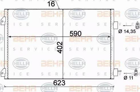 HELLA 8FC 351 310-791 - Кондензатор, климатизация vvparts.bg