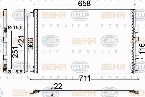 HELLA 8FC 351 318-561 - Кондензатор, климатизация vvparts.bg