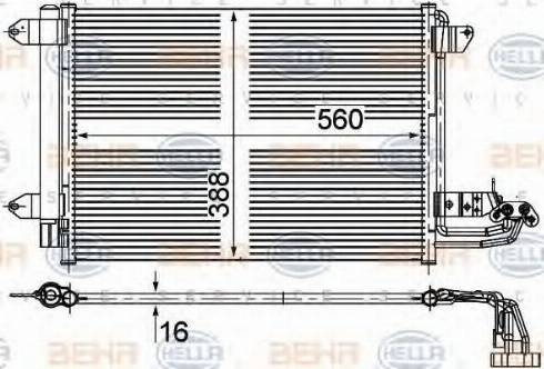 HELLA 8FC 351 313-681 - Кондензатор, климатизация vvparts.bg