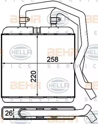 HELLA 8FH 351 000-601 - Топлообменник, отопление на вътрешното пространство vvparts.bg