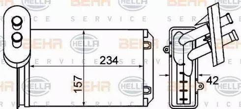 HELLA 8FH 351 001-611 - Топлообменник, отопление на вътрешното пространство vvparts.bg