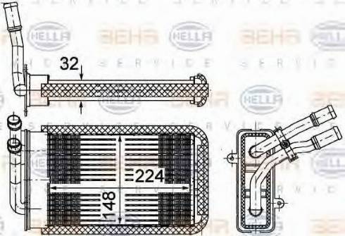 HELLA 8FH 351 002-141 - Топлообменник, отопление на вътрешното пространство vvparts.bg